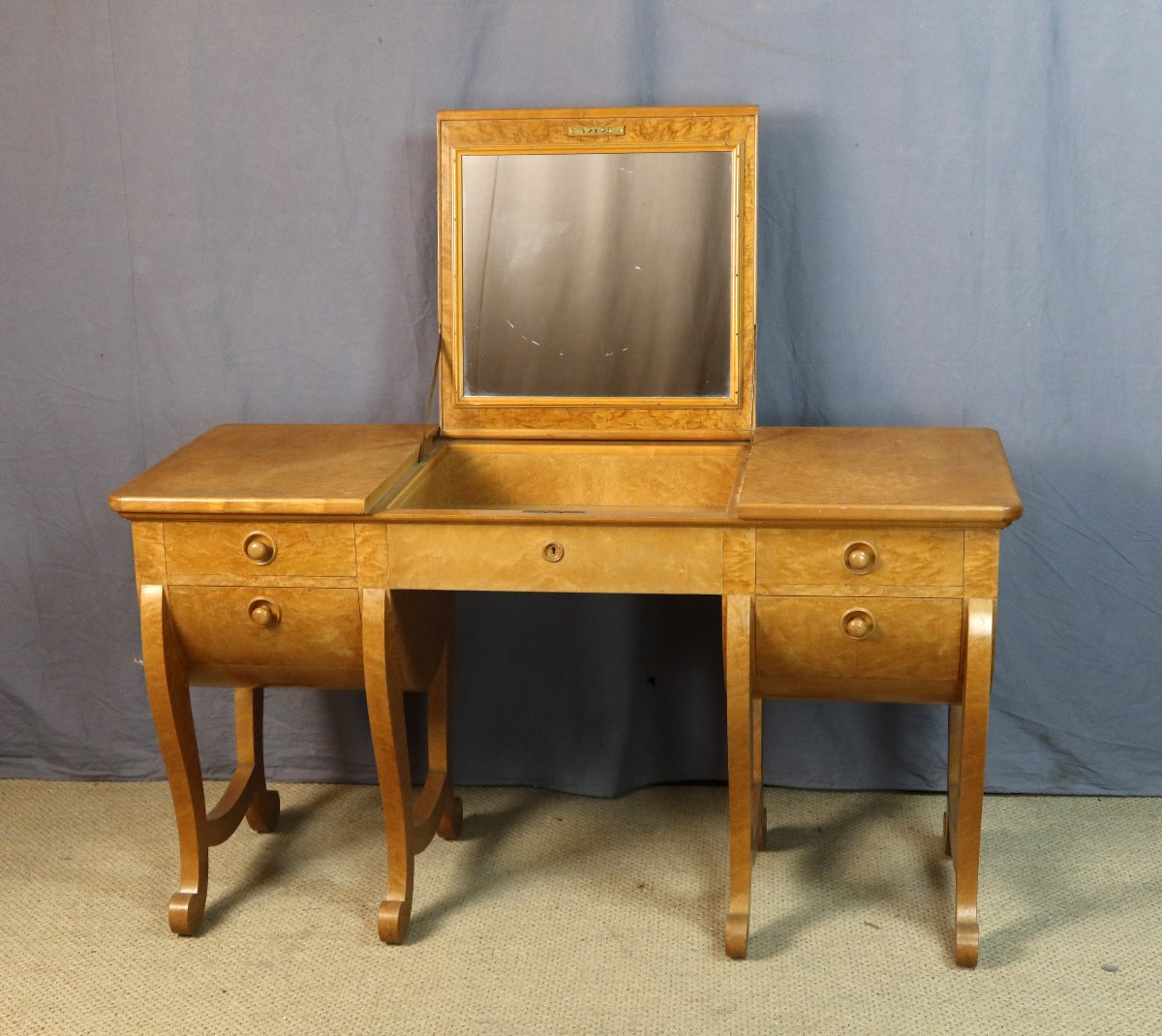 20th-century Amboine Burl Dressing Table-photo-2