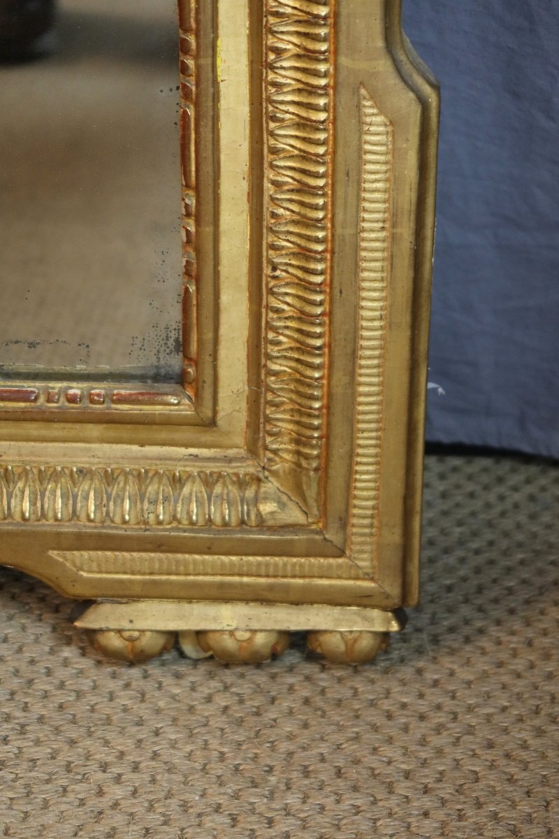 Grand miroir en bois doré époque  Louis XVI-photo-1