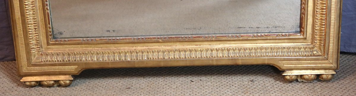 Grand miroir en bois doré époque  Louis XVI-photo-2