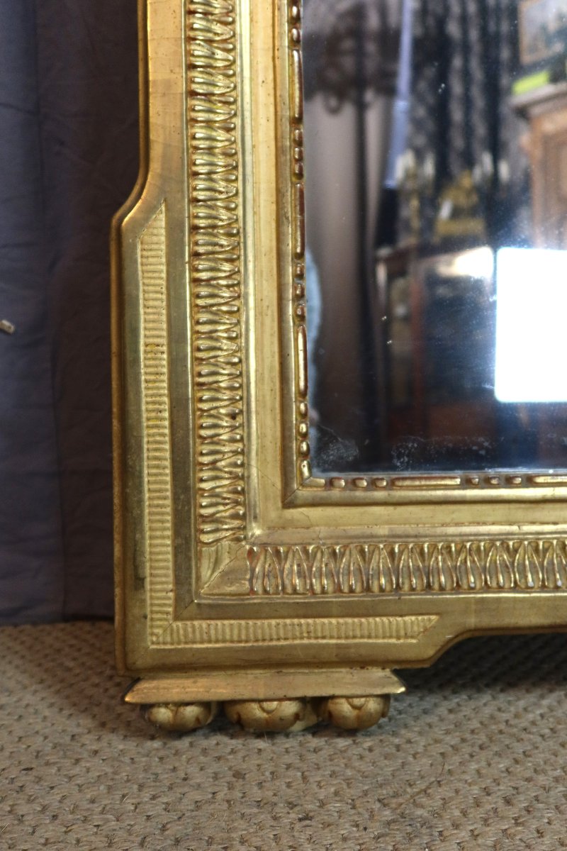 Grand miroir en bois doré époque  Louis XVI-photo-4