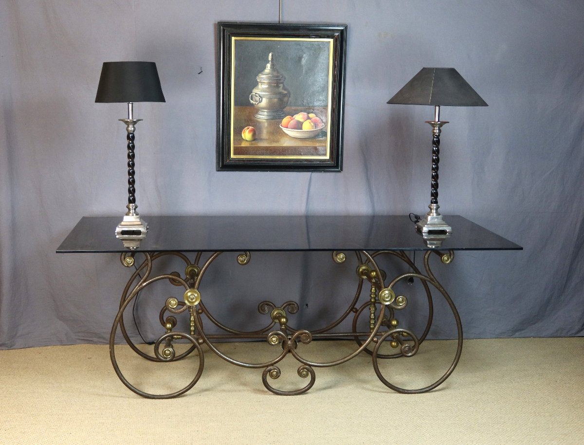 Table de boucher en fer forgé-photo-6