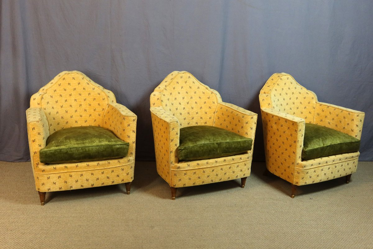 Suite de trois fauteuils vintage-photo-8