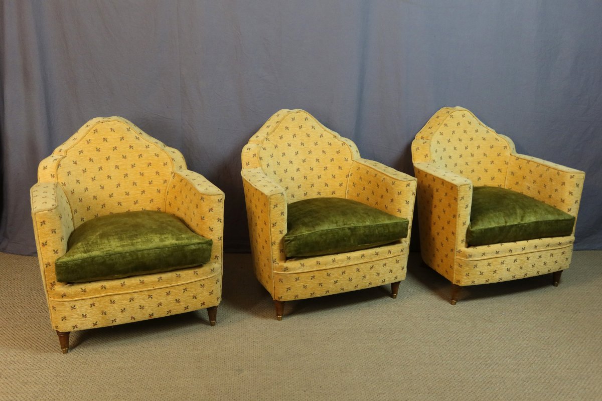Suite de trois fauteuils vintage