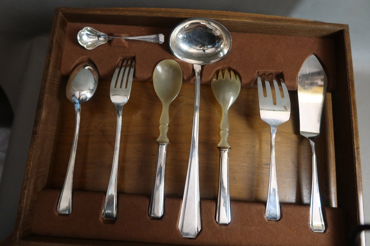 Silver-colored Metal Cutlery Set In A Gift Box-photo-2