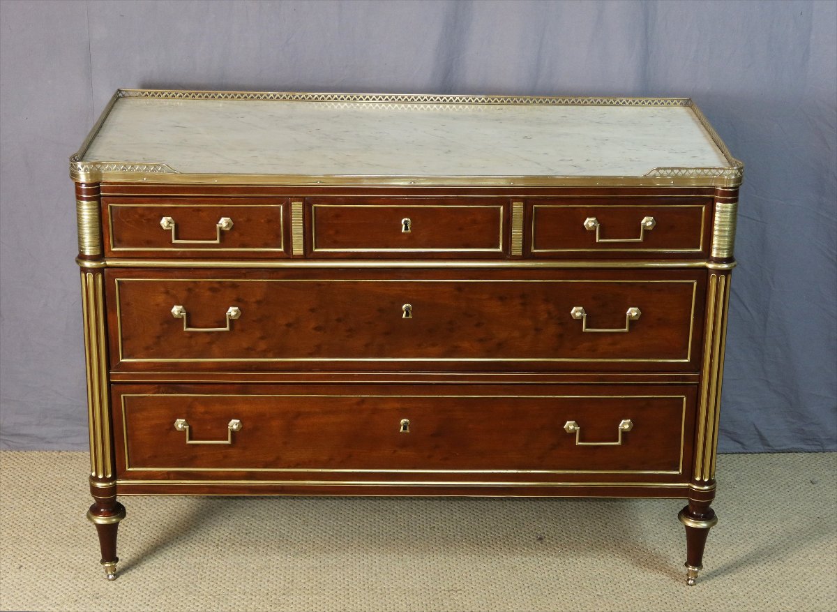 Commode Louis XVI en acajou fin du XVIIIème siècle-photo-3