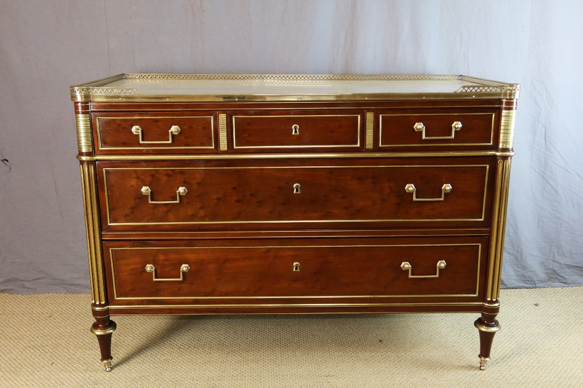 Commode Louis XVI en acajou fin du XVIIIème siècle-photo-6