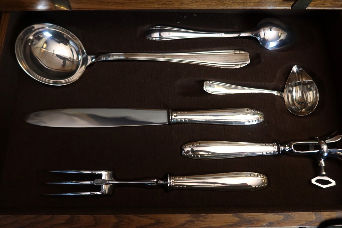 Silver-colored Metal Cutlery Set In A Gift Box-photo-2