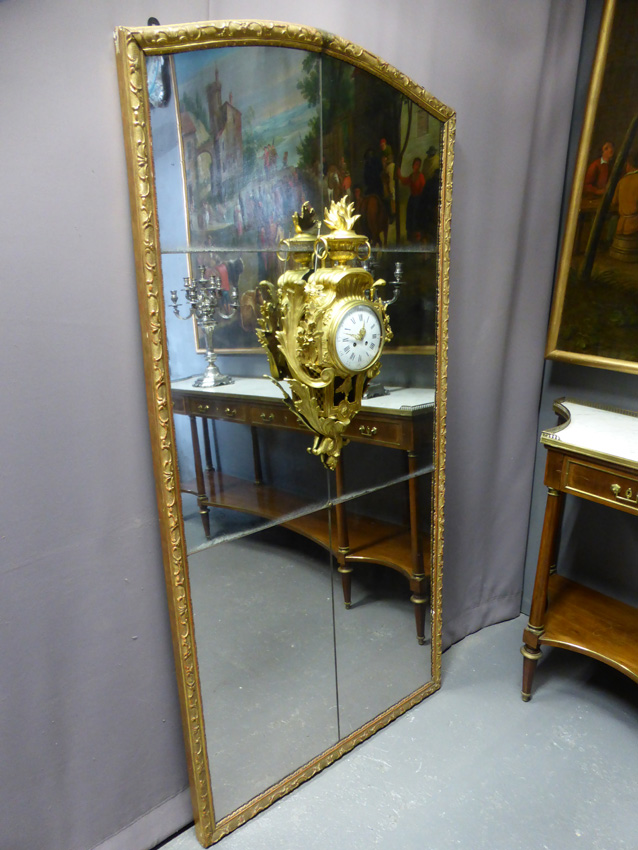 Important Miroir Avec Cartel, Epoque Louis XVI
