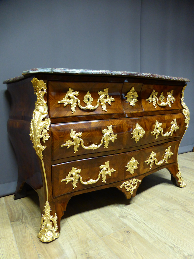 Commode Tombeau Louis XV Marqueterie XVIII-photo-2