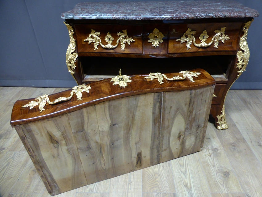 Commode Tombeau Louis XV Marqueterie XVIII-photo-7