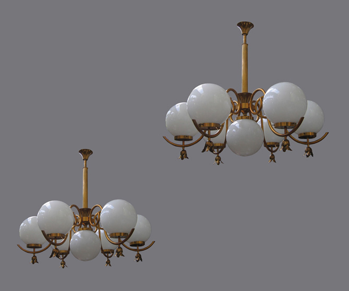 Pair Of Brasserie Chandeliers