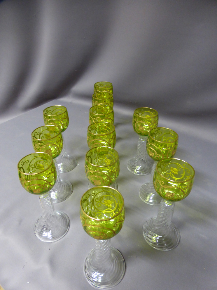 Suite Of 12 Crystal Glasses With Rhine Wine-photo-1