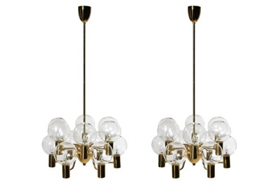 Pair Of Scandinavian Chandeliers By Hans Agne Jakobsson