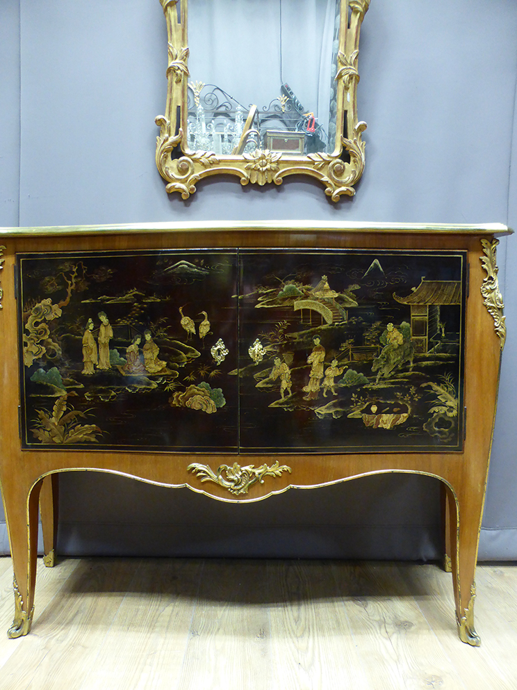 Marquetry And Lacquer Buffet From China-photo-7