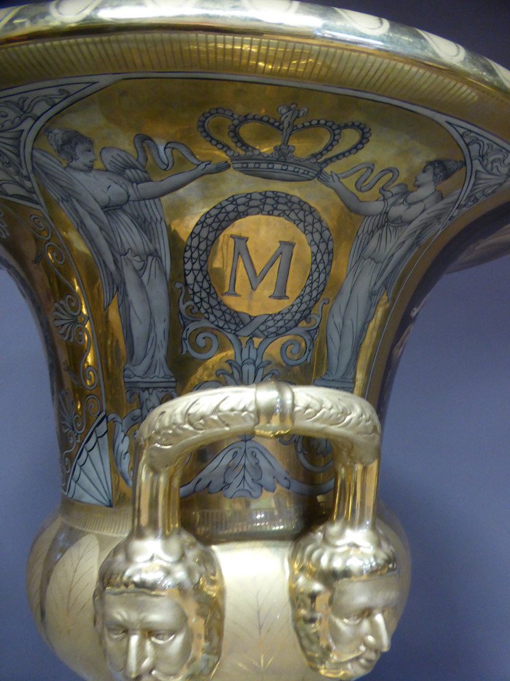 Paire De Grands Vases Médicis En Porcelaine-photo-4