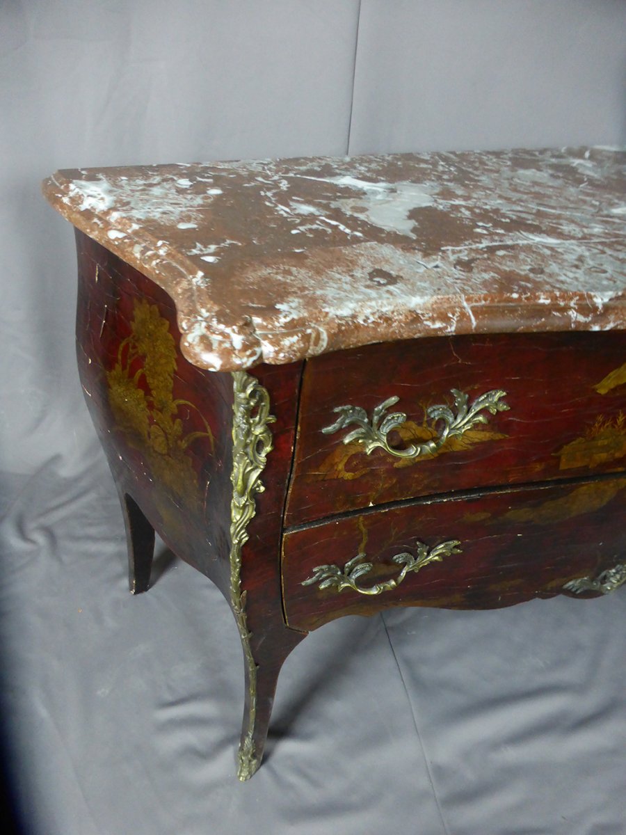 Commode Style Louis XV En Laque-photo-4