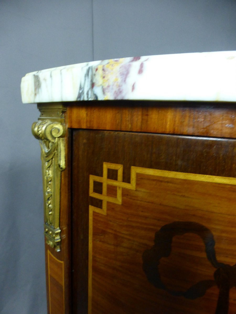 Commode Demi Lune En Marqueterie -photo-3