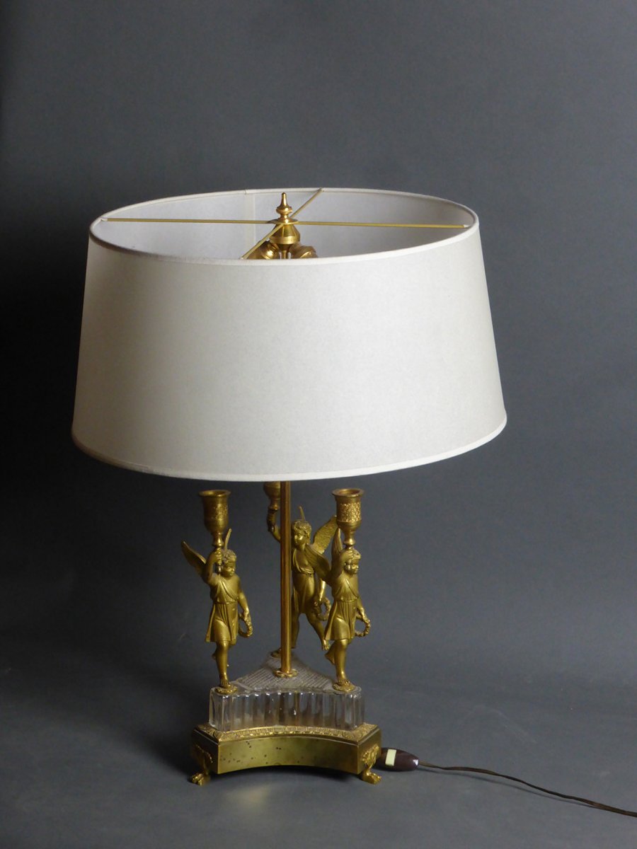 Hot Water Bottle Lamp In Gilt Bronze-photo-1