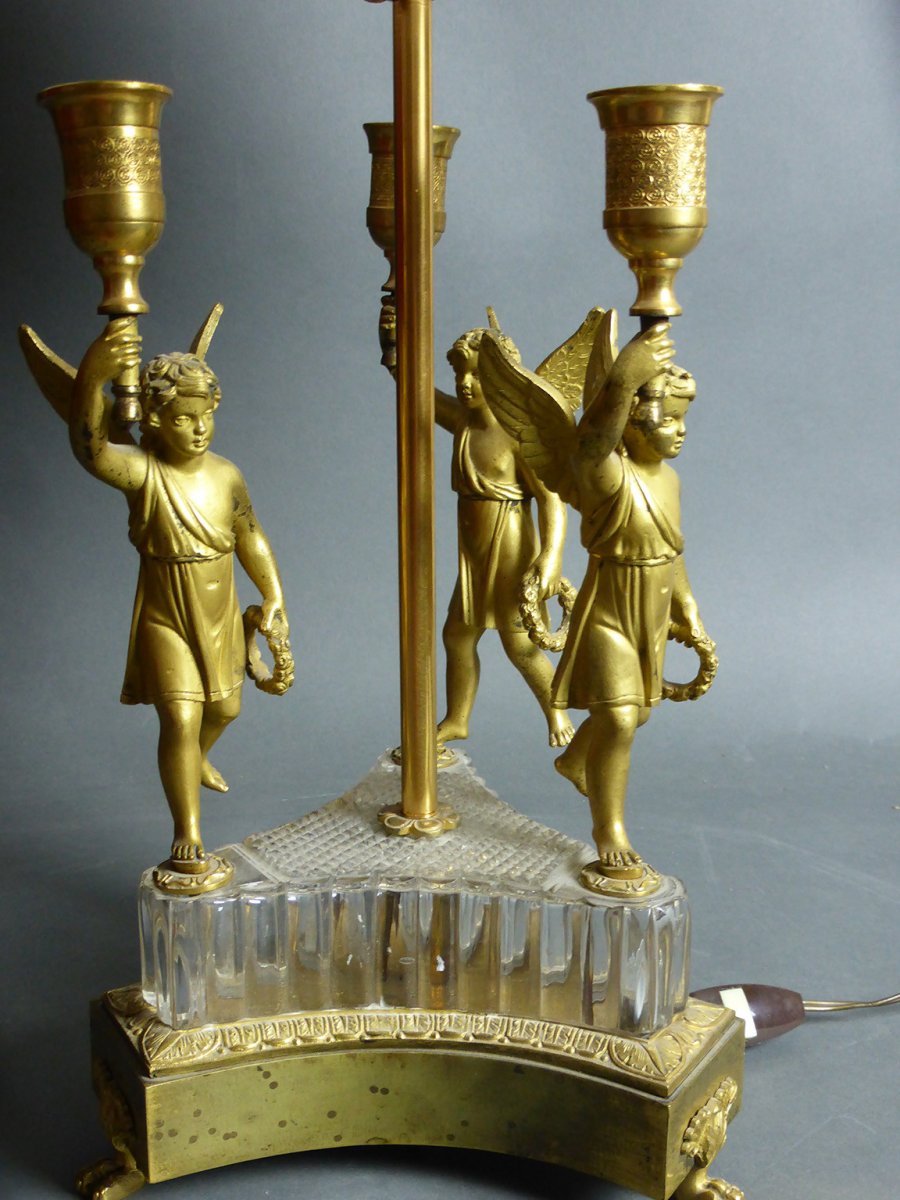 Hot Water Bottle Lamp In Gilt Bronze-photo-5