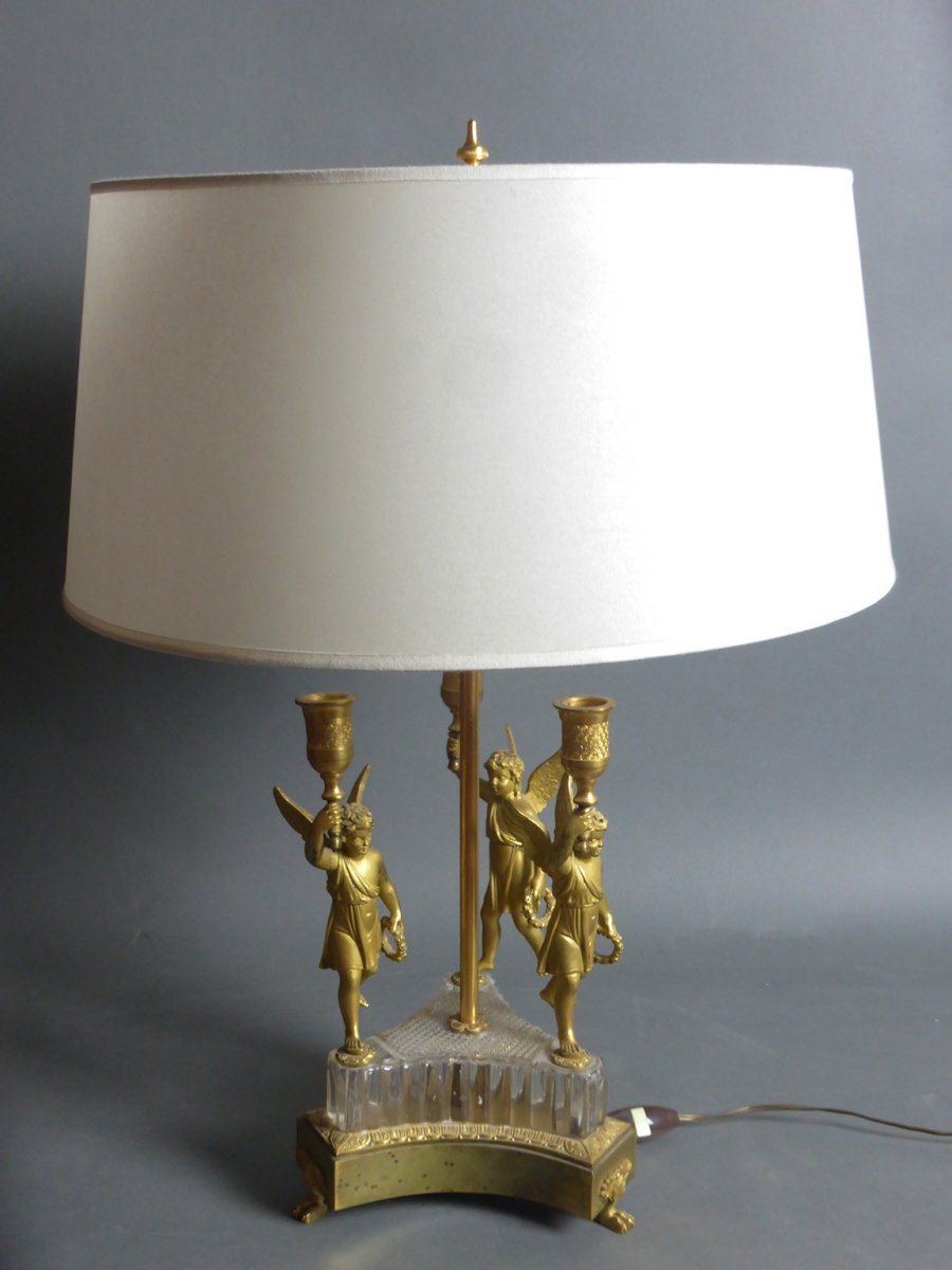 Lampe Bouillotte En Bronze Doré -photo-6