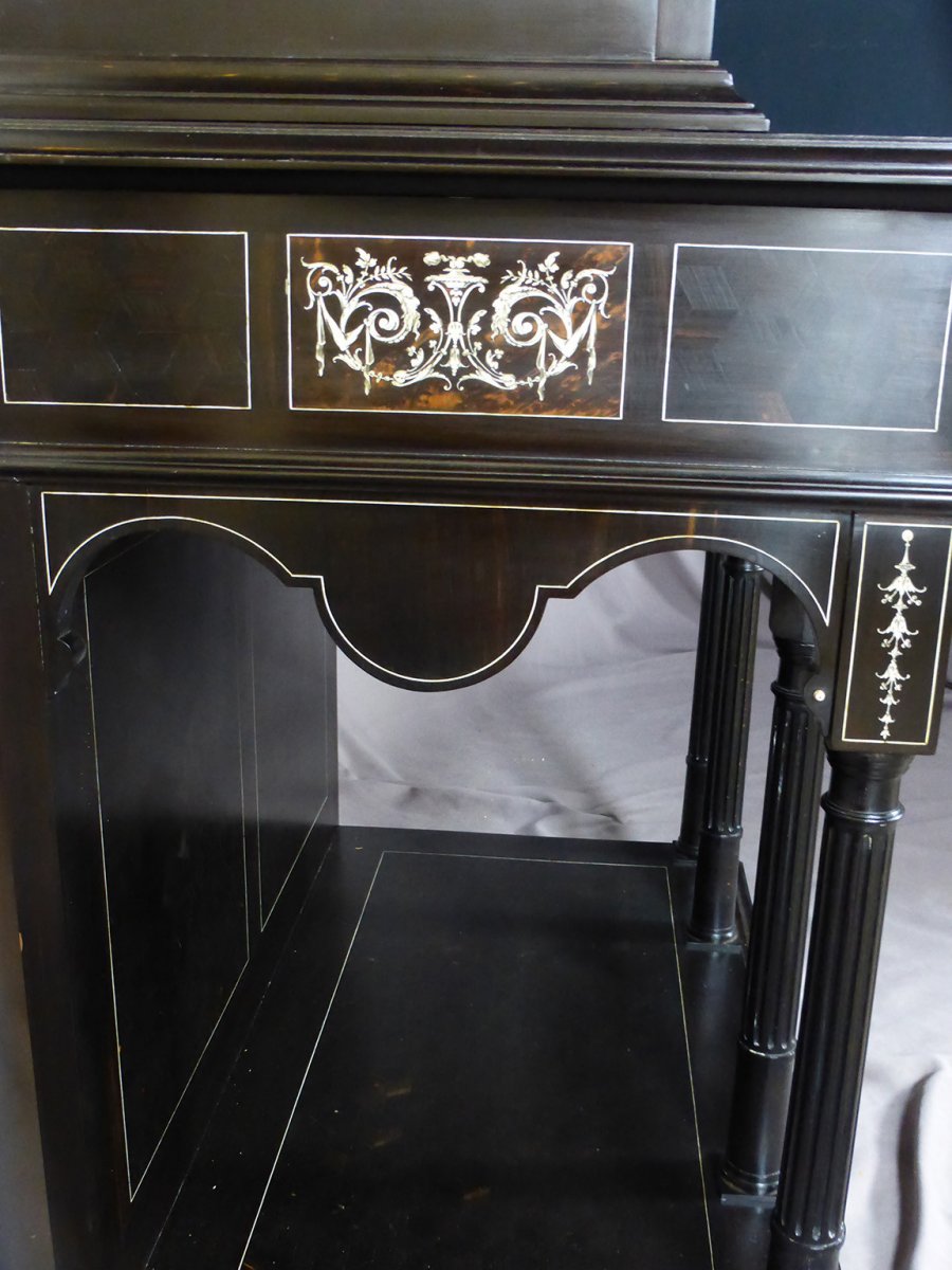 Buffet formant cabinet  en ébène d'époque NIII-photo-4