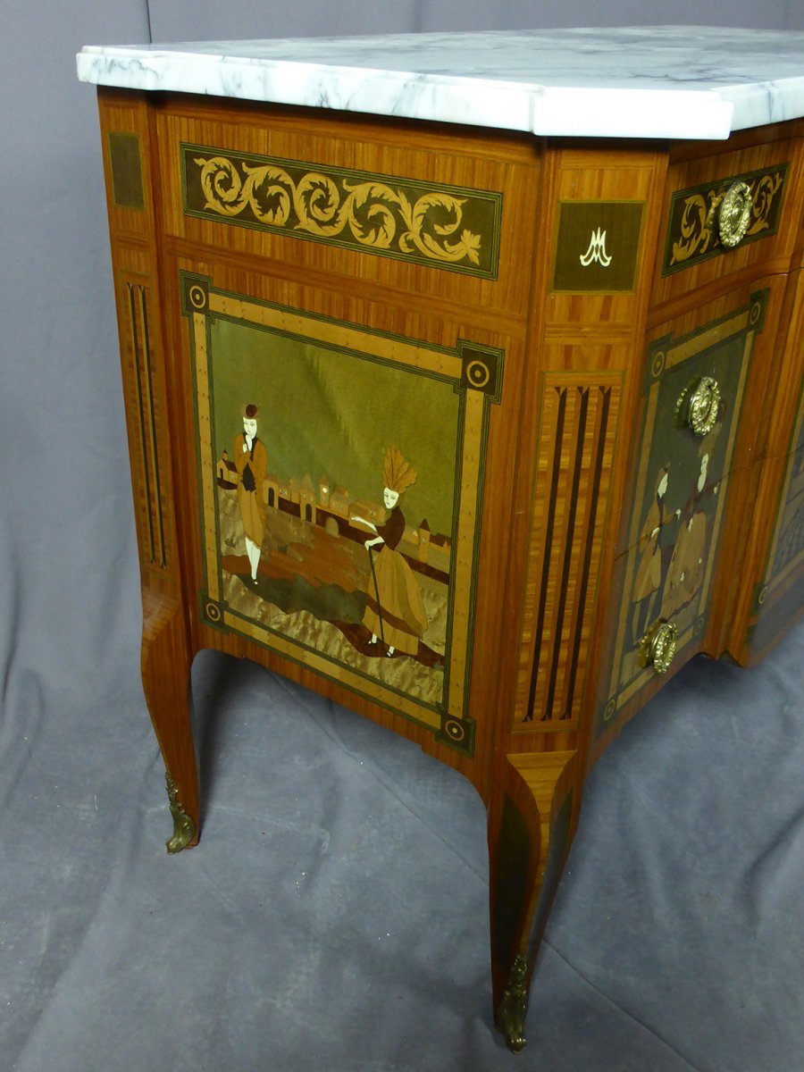 Commode Transition Louis XV Louis XVI estampillée Daïdé françois XX-photo-2