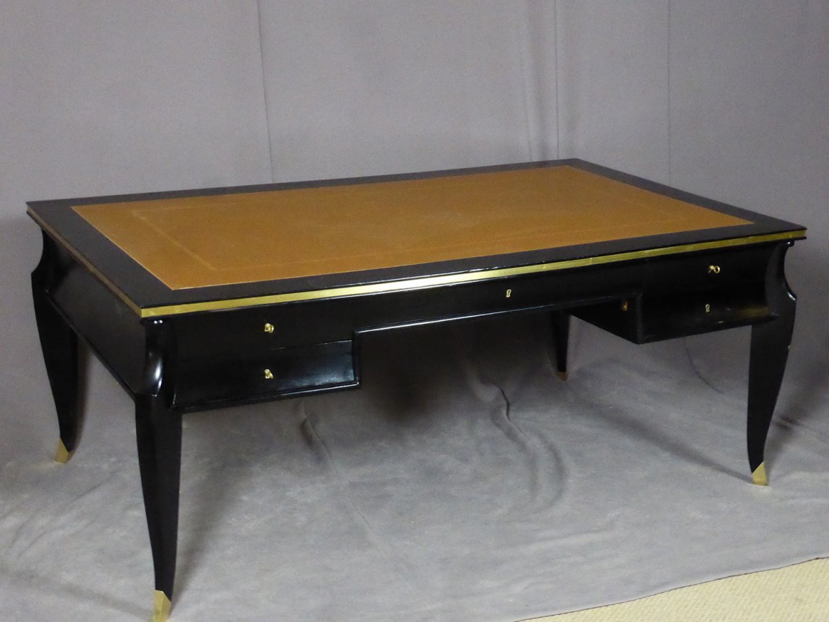 Large Desk In Blackened Oak XX-photo-2