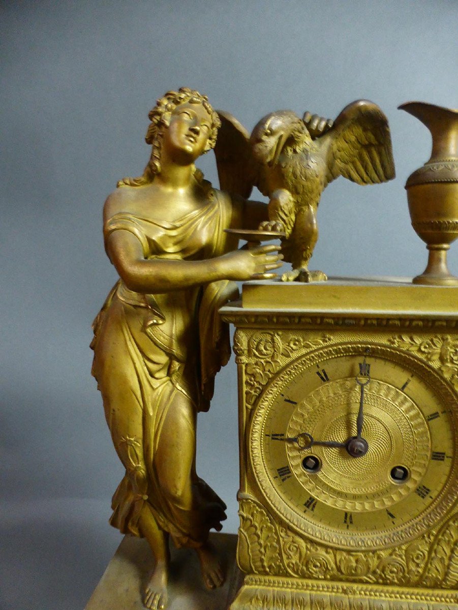 Empire Clock In Gilt Bronze-photo-3