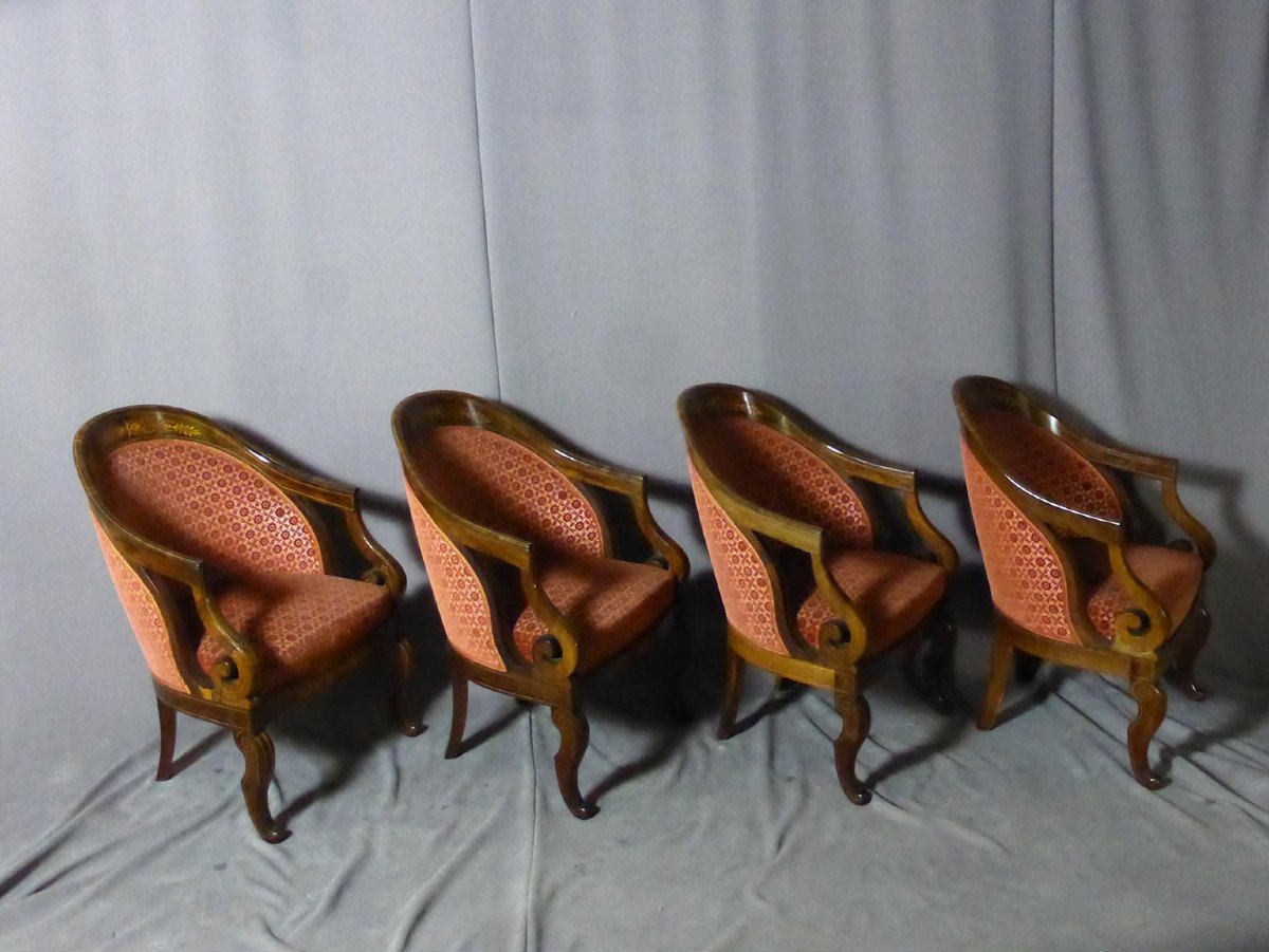 Suite Of Six Charles X Stamped Chairs-photo-8