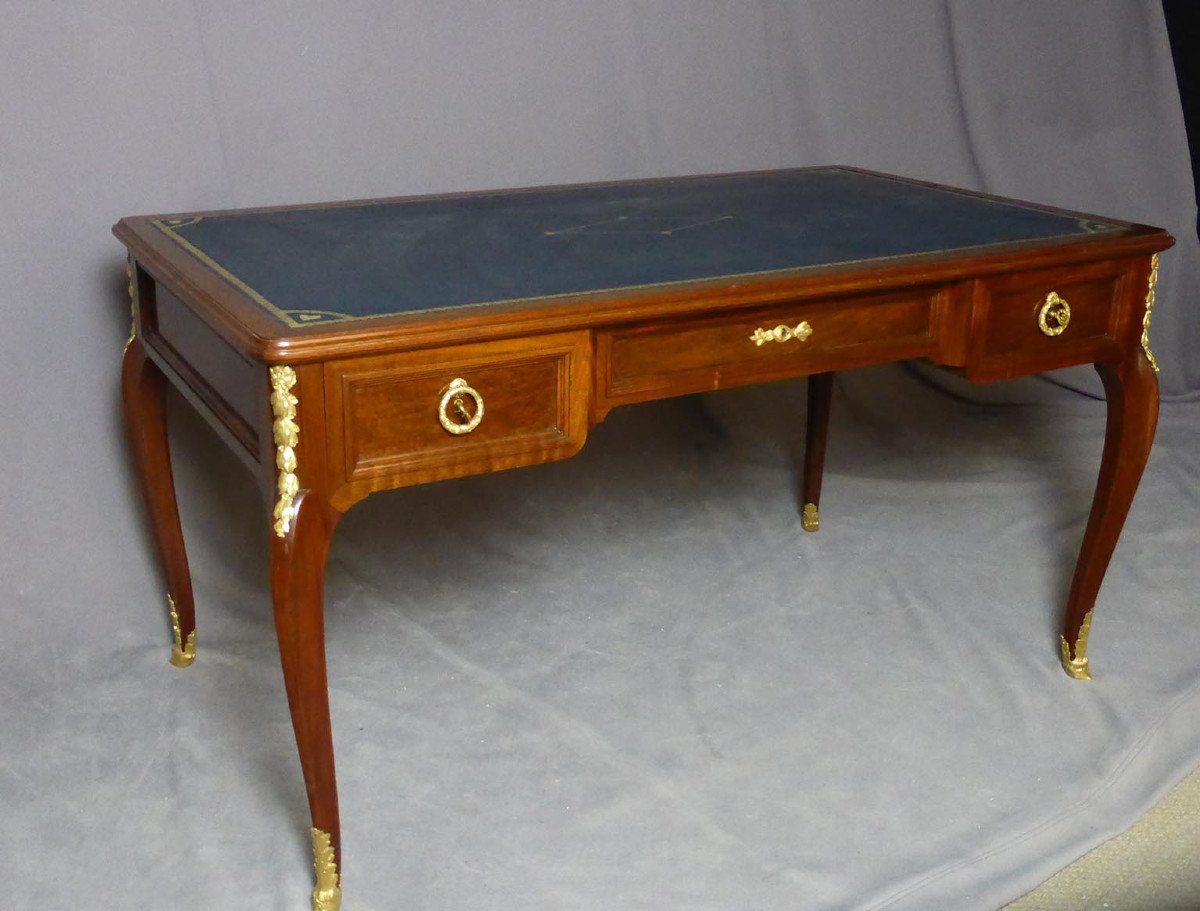 Early 20th Century Mahogany Desk From Haentges In Paris-photo-3