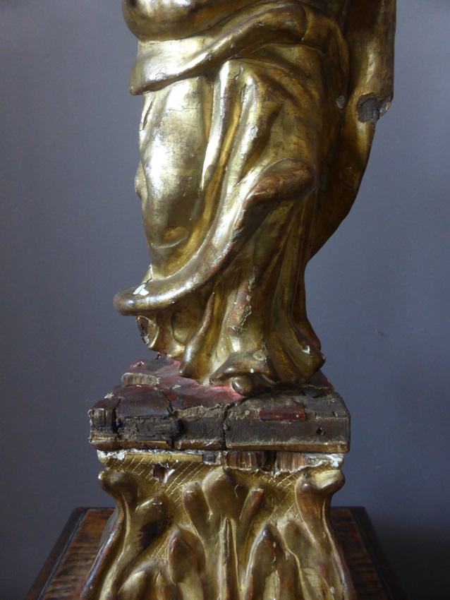 Vierge à l'Enfant, Bois Polychrome, XVIIème Siècle, Italie-photo-4