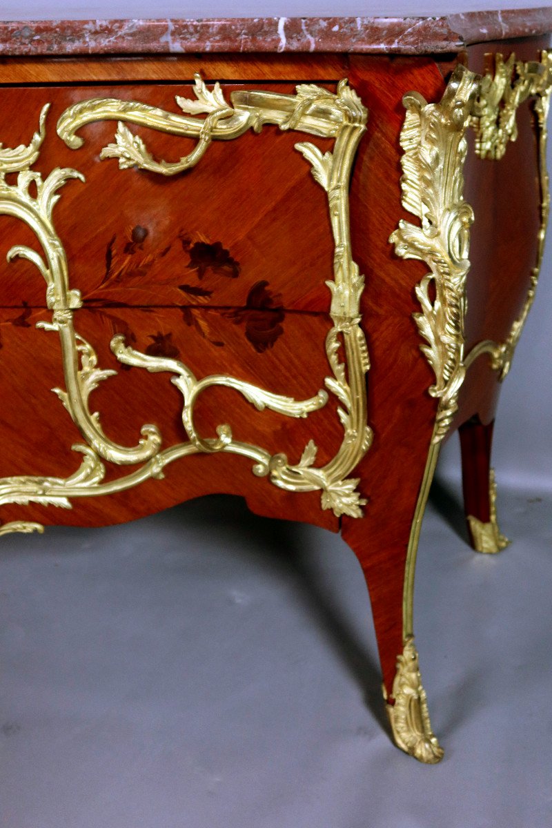 Grande Commode Louis XV époque XIX-photo-4