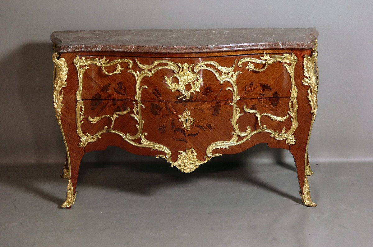 Grande Commode Louis XV époque XIX