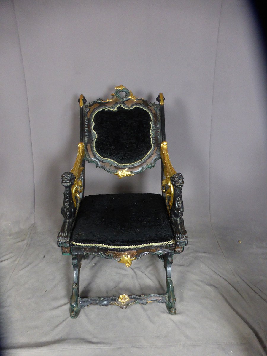 Fauteuil De Gondolier Italie XIX -photo-2