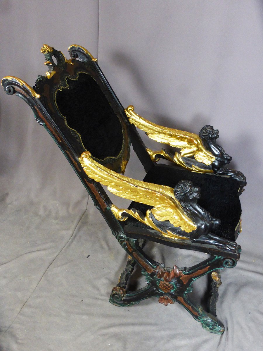 Fauteuil De Gondolier Italie XIX -photo-7