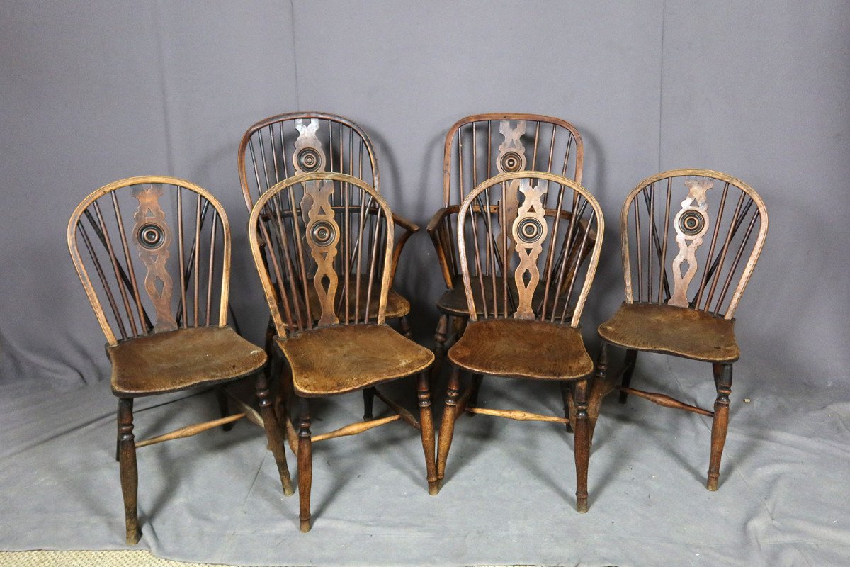 Queen Anne Armchairs And Chairs Set-photo-4