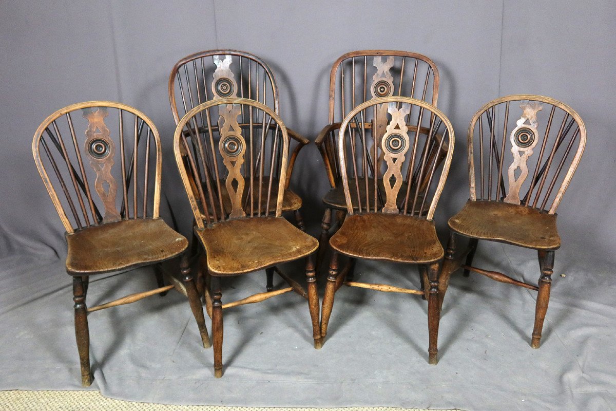 Queen Anne Armchairs And Chairs Set-photo-5