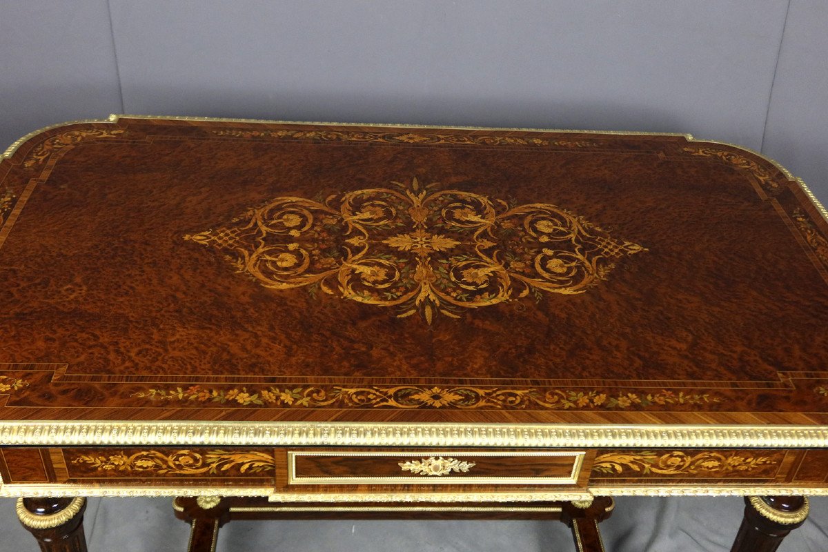 Middle Table In Marquetry XIX-photo-3