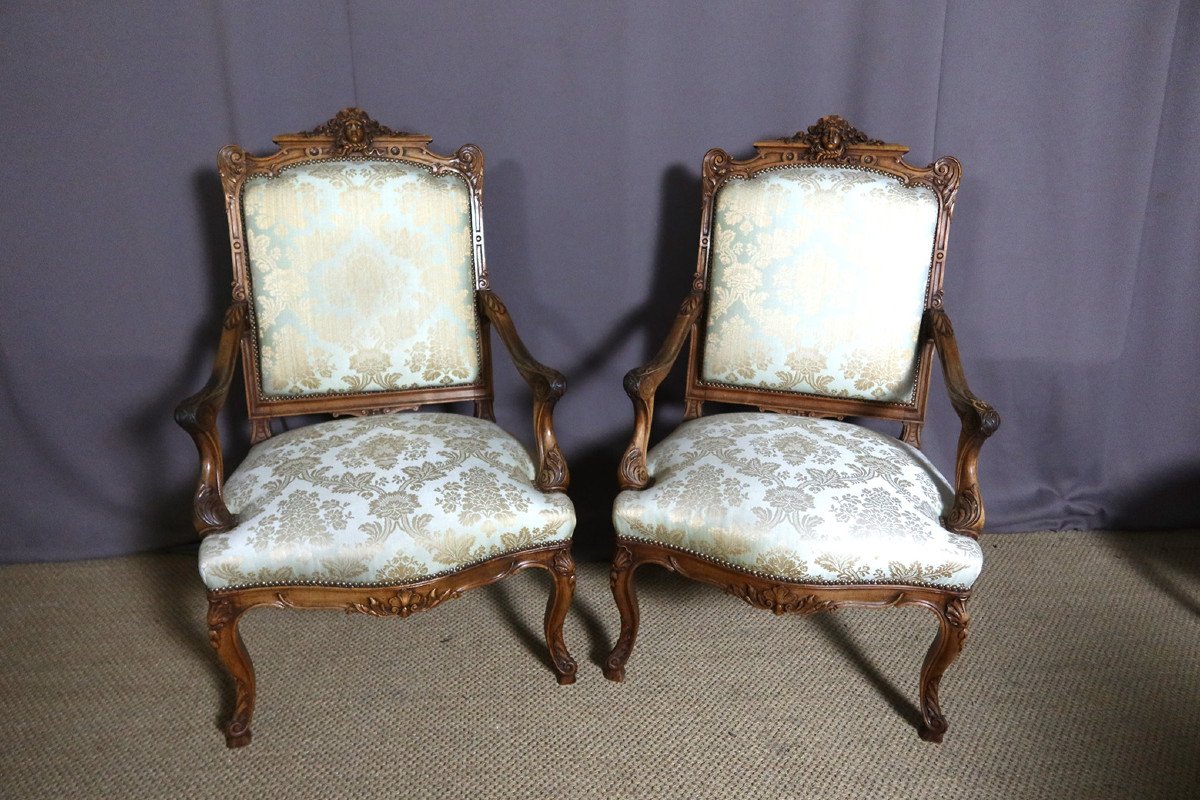 Fauteuils et chaises XIX En Noyer-photo-4