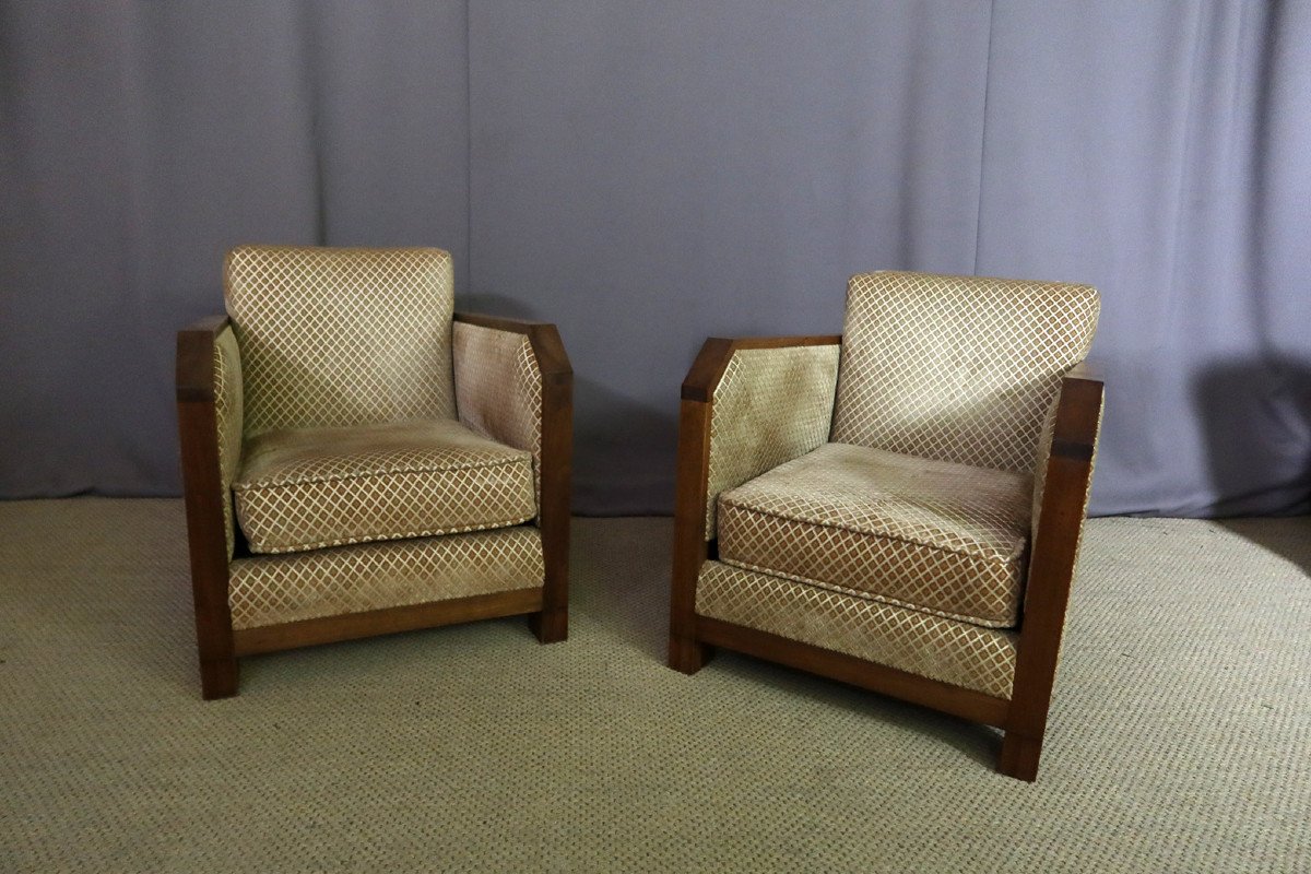 Pair Of Art Deco Armchairs-photo-1