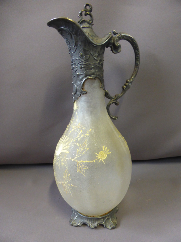 Ewer Glass And Metal Silver