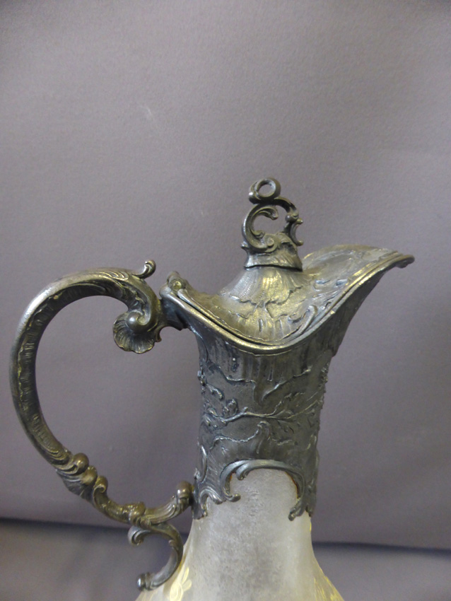 Ewer Glass And Metal Silver-photo-2