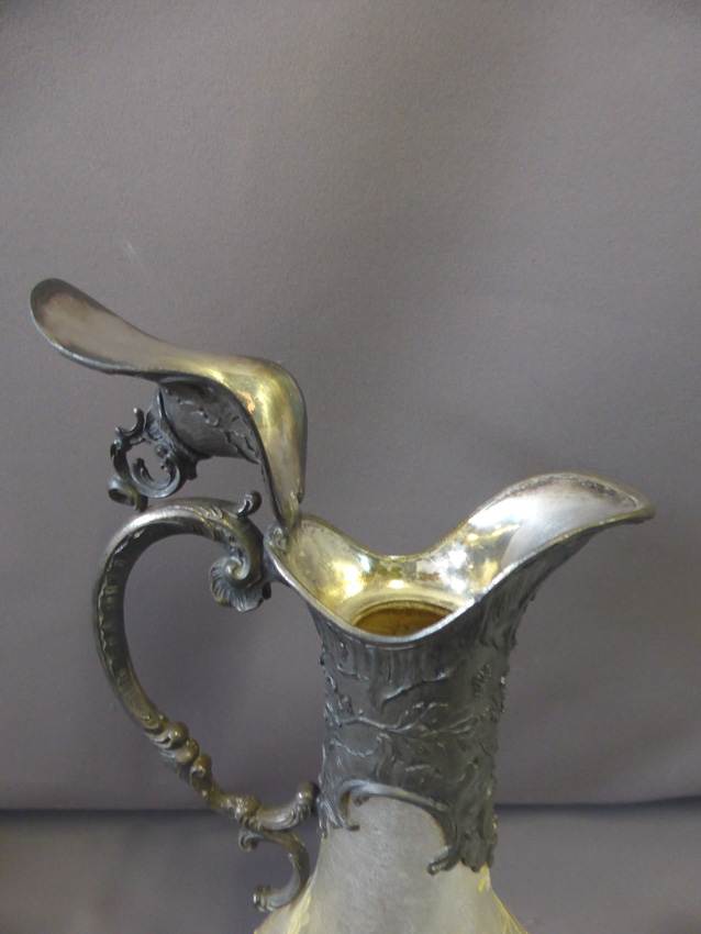 Ewer Glass And Metal Silver-photo-3