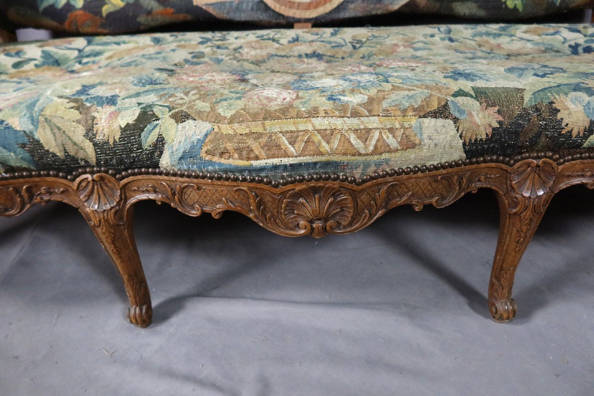 Louis XV Sofa In Aubusson XIX Tapestry-photo-2