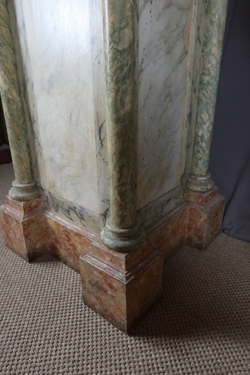 Pair Of Large Faux Marble Painted Wooden Stands-photo-3