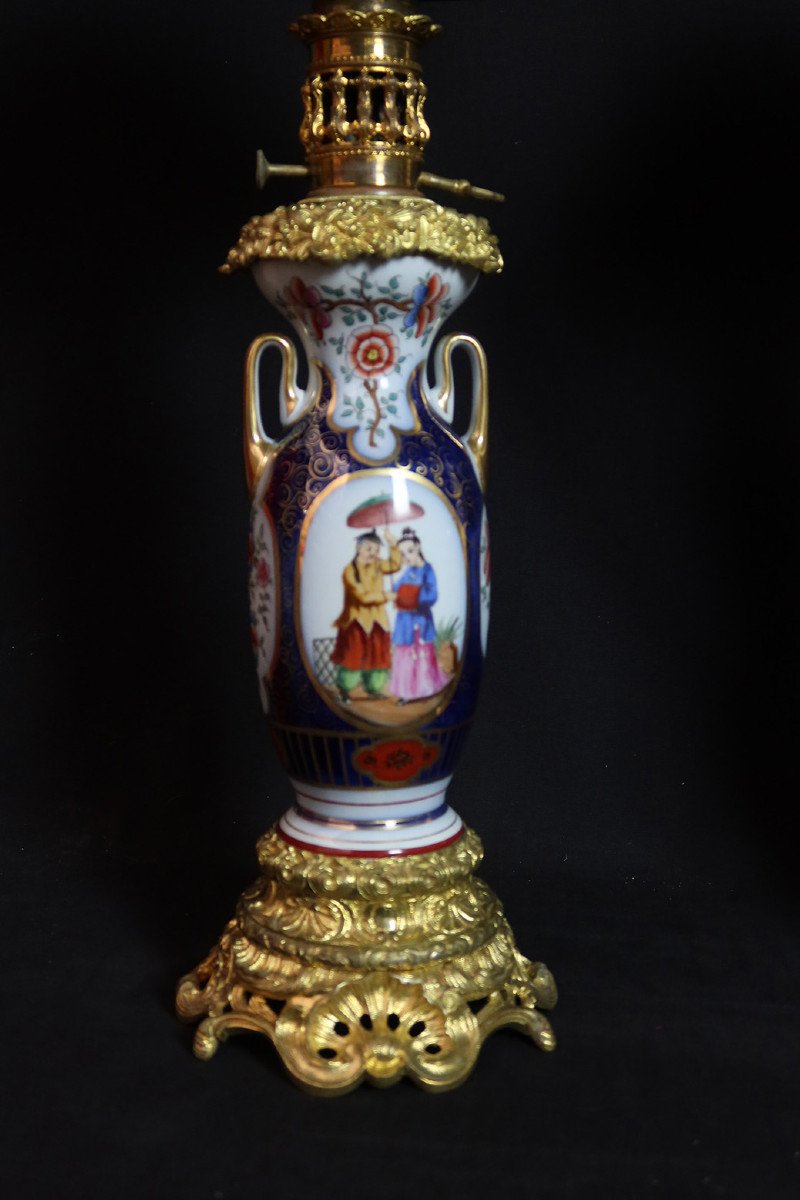 Paire De Lampes Porcelaine Bayeux XIX-photo-2
