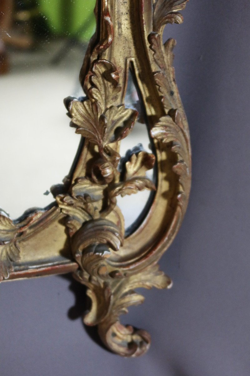 Mirror In Carved And Gilded Wood XIX-photo-4