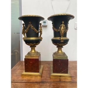 Pair Of 19th Century Medici Vases 