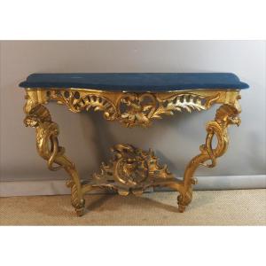 console en bois doré XIX