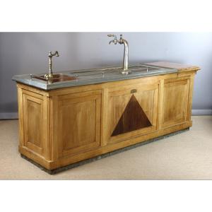 Large Oak Bar From The Early 20th Century.